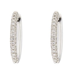 Jona White Diamond 18 Karat White Gold Hoop Earrings