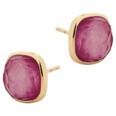 Alex Jona Ruby Quartz 18 Karat Rose Gold Stud Earrings