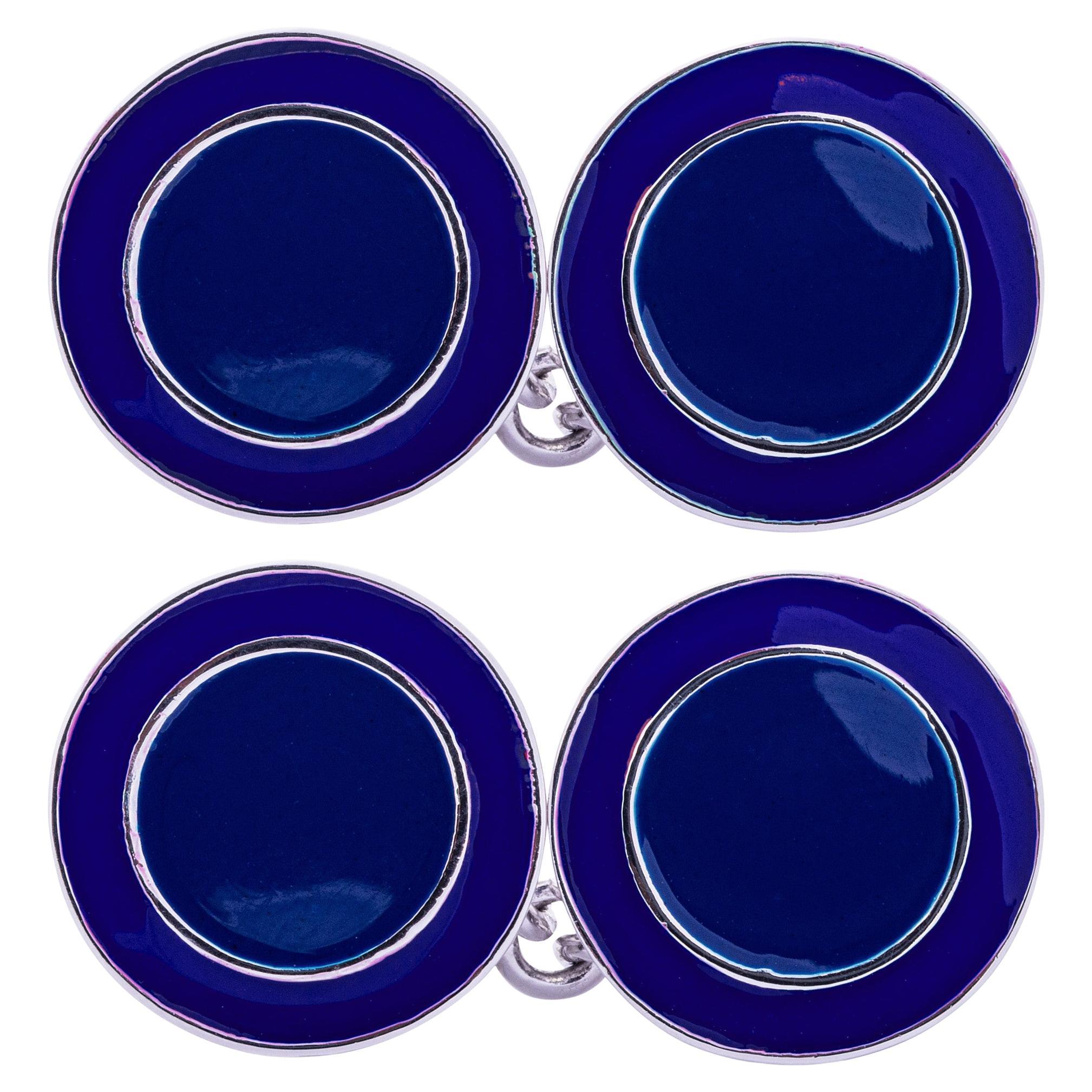 Gemelli Alex Jona in argento e smalto blu