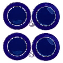 Gemelli Alex Jona in argento e smalto blu