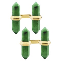 Gemelli da polso a forma di prisma in oro giallo 18 carati di Alex Jona Jade