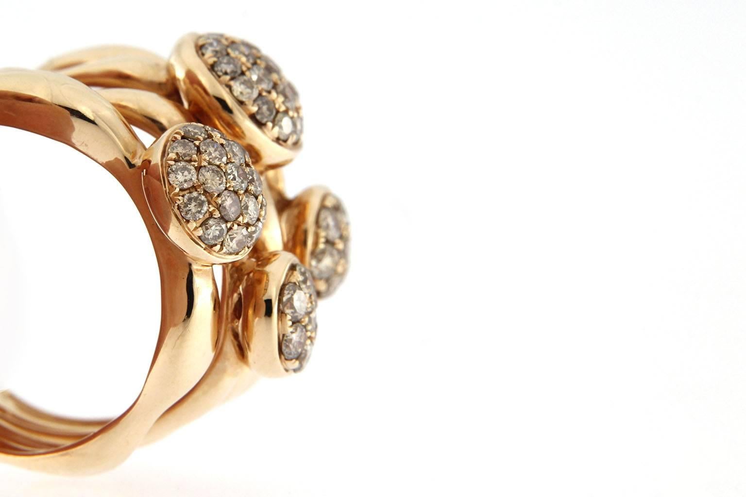 Women's Jona Organic Shape Brown Diamond 18 Karat Rose Gold Ring