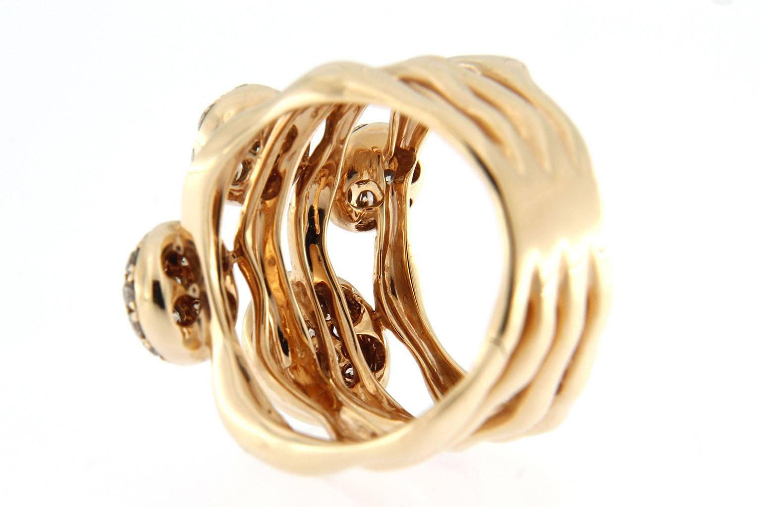 Jona Organic Shape Brown Diamond 18 Karat Rose Gold Ring 1