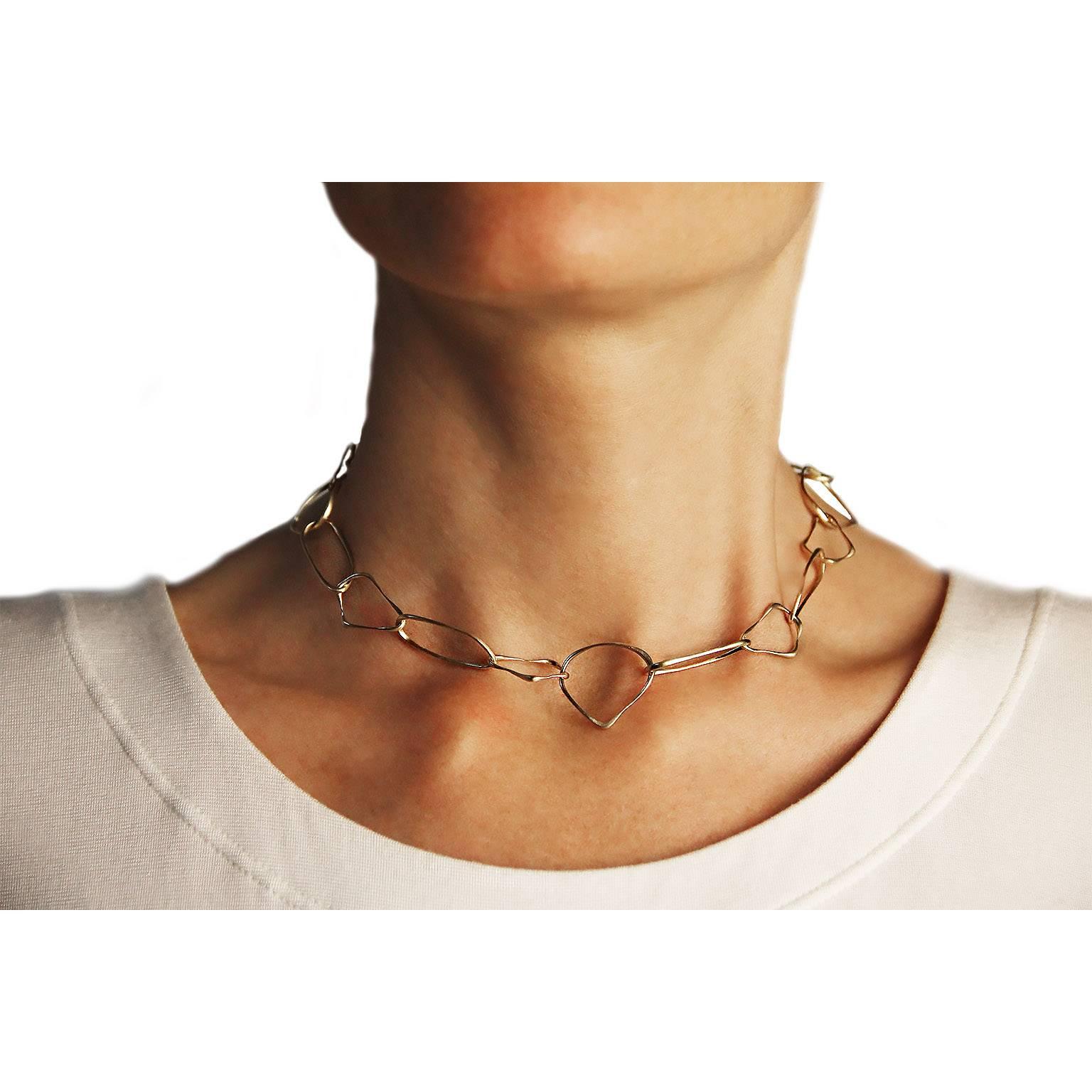 Jona design collection, hand crafted in Italy, 45 cm long free form 18 karat rose gold link necklace. 
All Jona jewelry is new and has never been previously owned or worn. Each item will arrive at your door beautifully gift wrapped in Jona boxes,