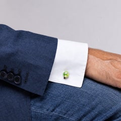 Alex Jona Tennis Ball Enamel Sterling Silver Cufflinks
