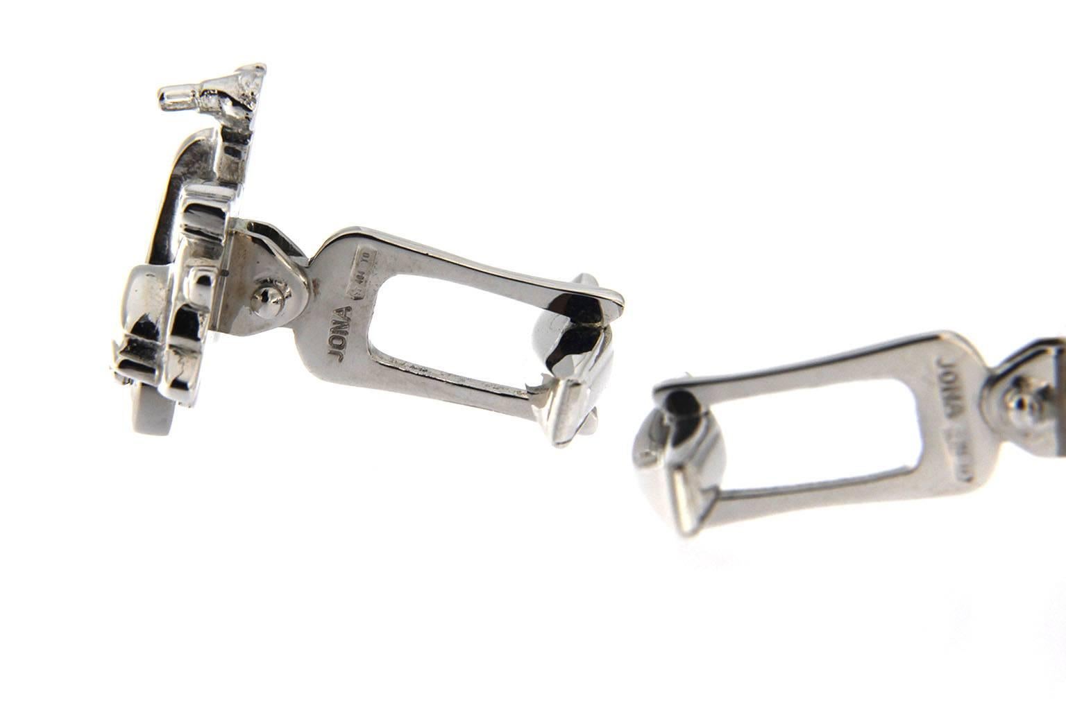 Jona Silver Scooter Cufflinks In New Condition In Torino, IT