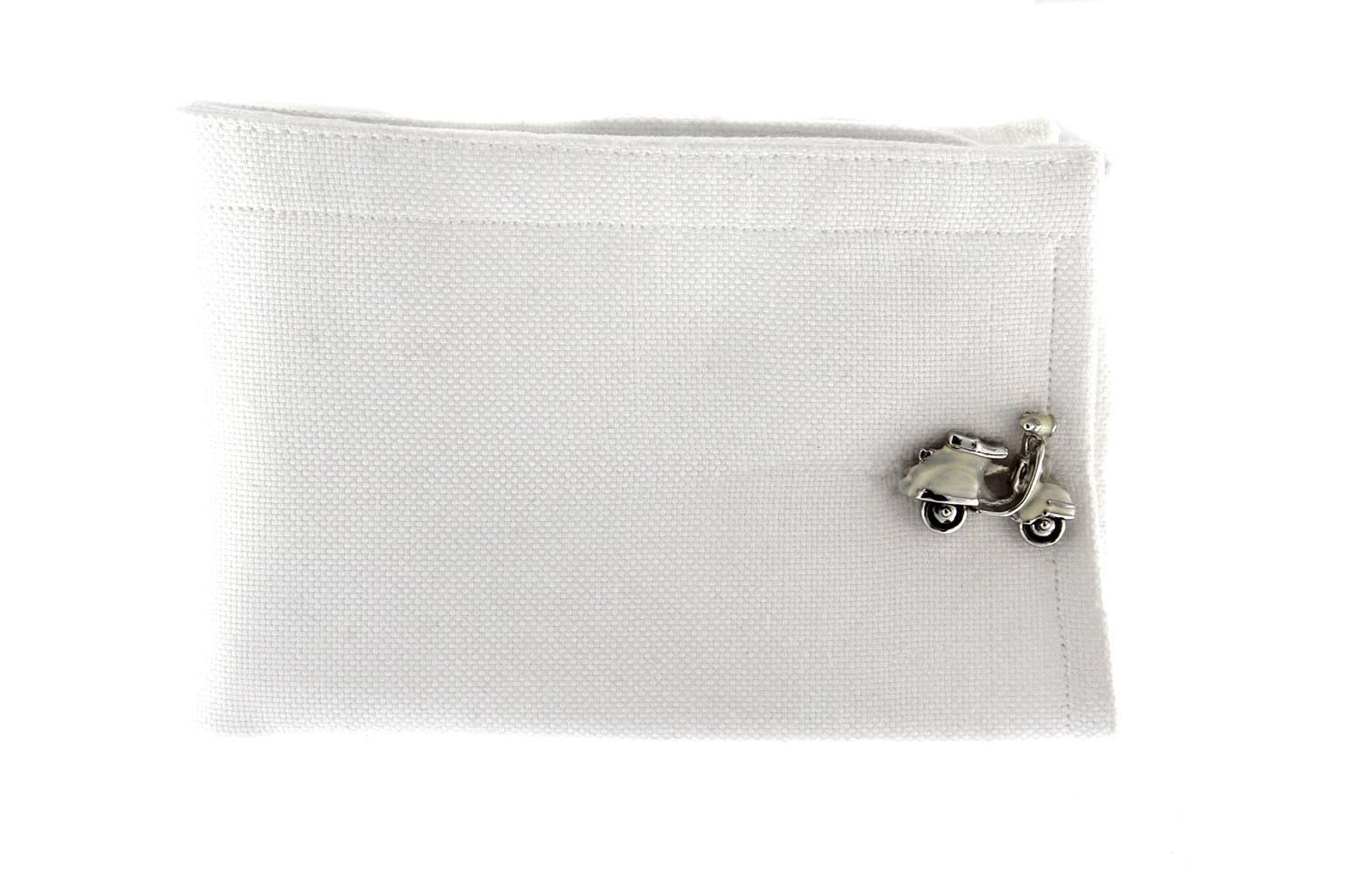 Women's or Men's Jona Enamel Silver Scooter Cufflinks