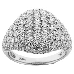 Alex Jona White Diamond Pavé 18 Karat White Gold Signet Ring