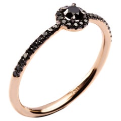 Alex Jona Halo-Ring, schwarzer Diamant 18 Karat Roségold