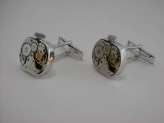 Jona Silver Watch Movement Cufflinks