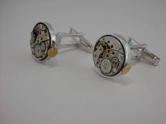 Jona Pair of Silver Watch Movement Cufflinks