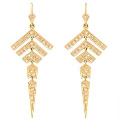 Lauren Harper Collection .80 Carats Diamonds Gold Earrings 12