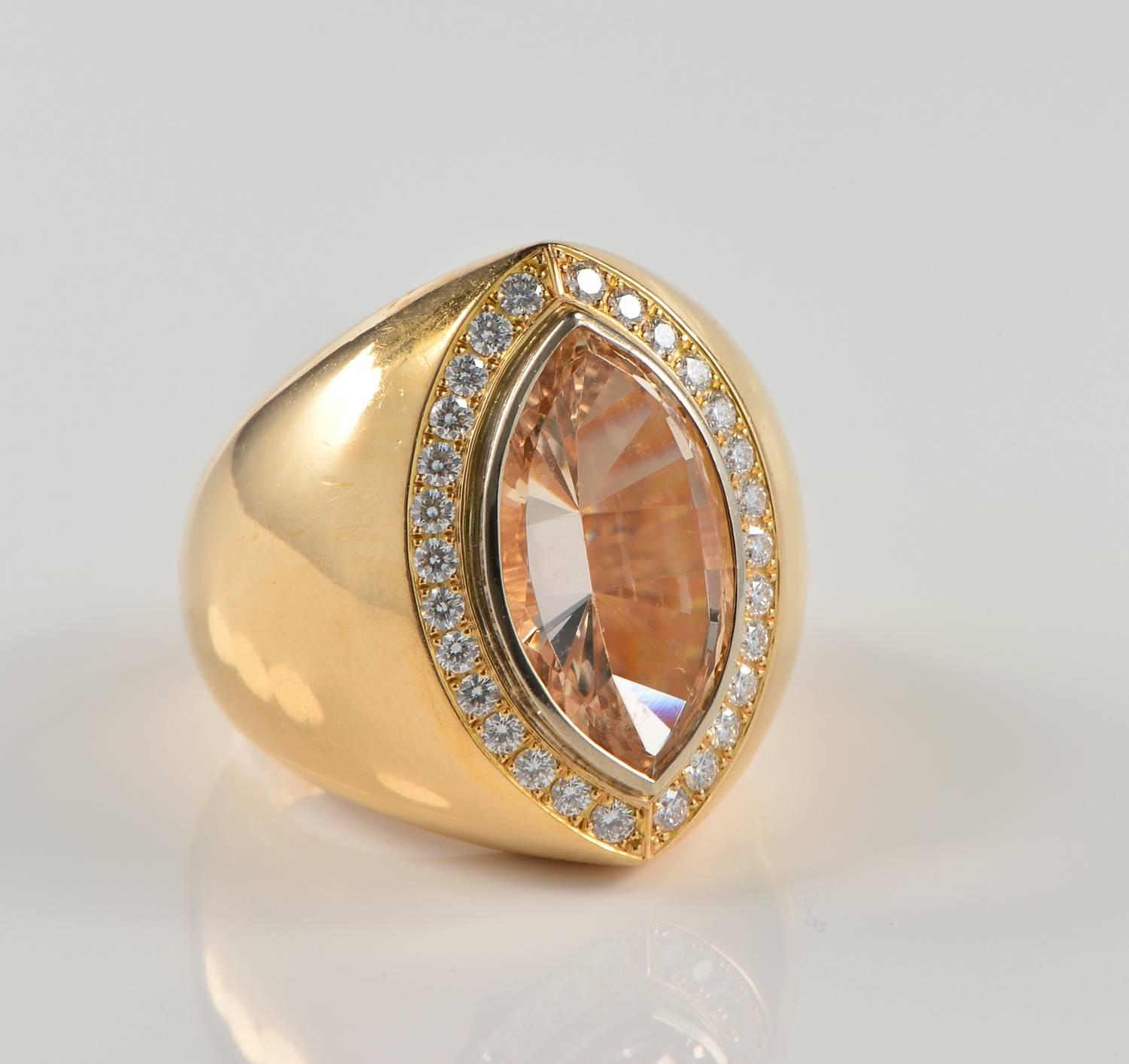 Women's Fine Imperial Topaz and Diamond Ring