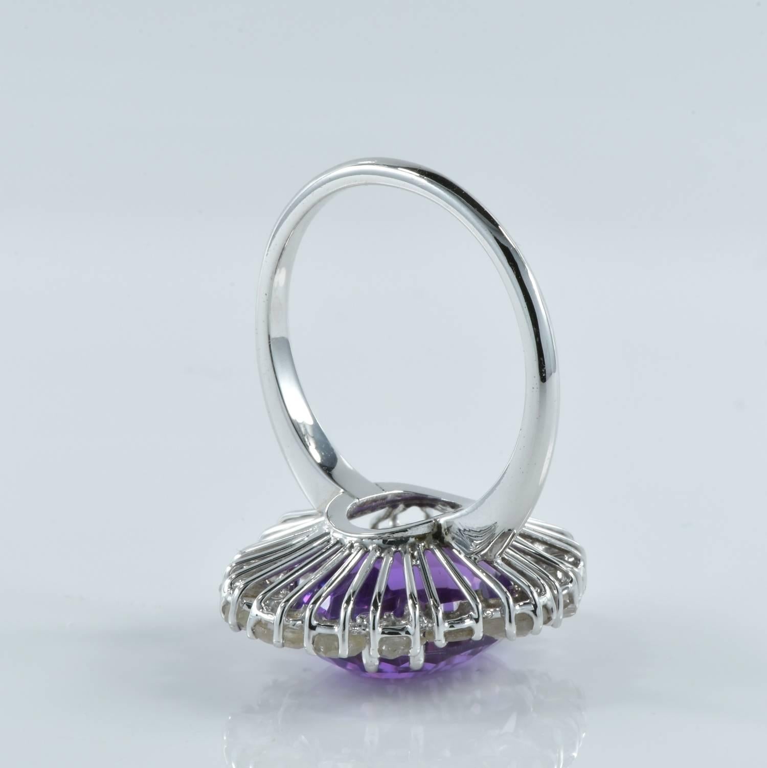 Women's 11.45 Carat Natural No Heat Purple Sapphire 2.60 Carat Diamond Rare Antique Ring For Sale