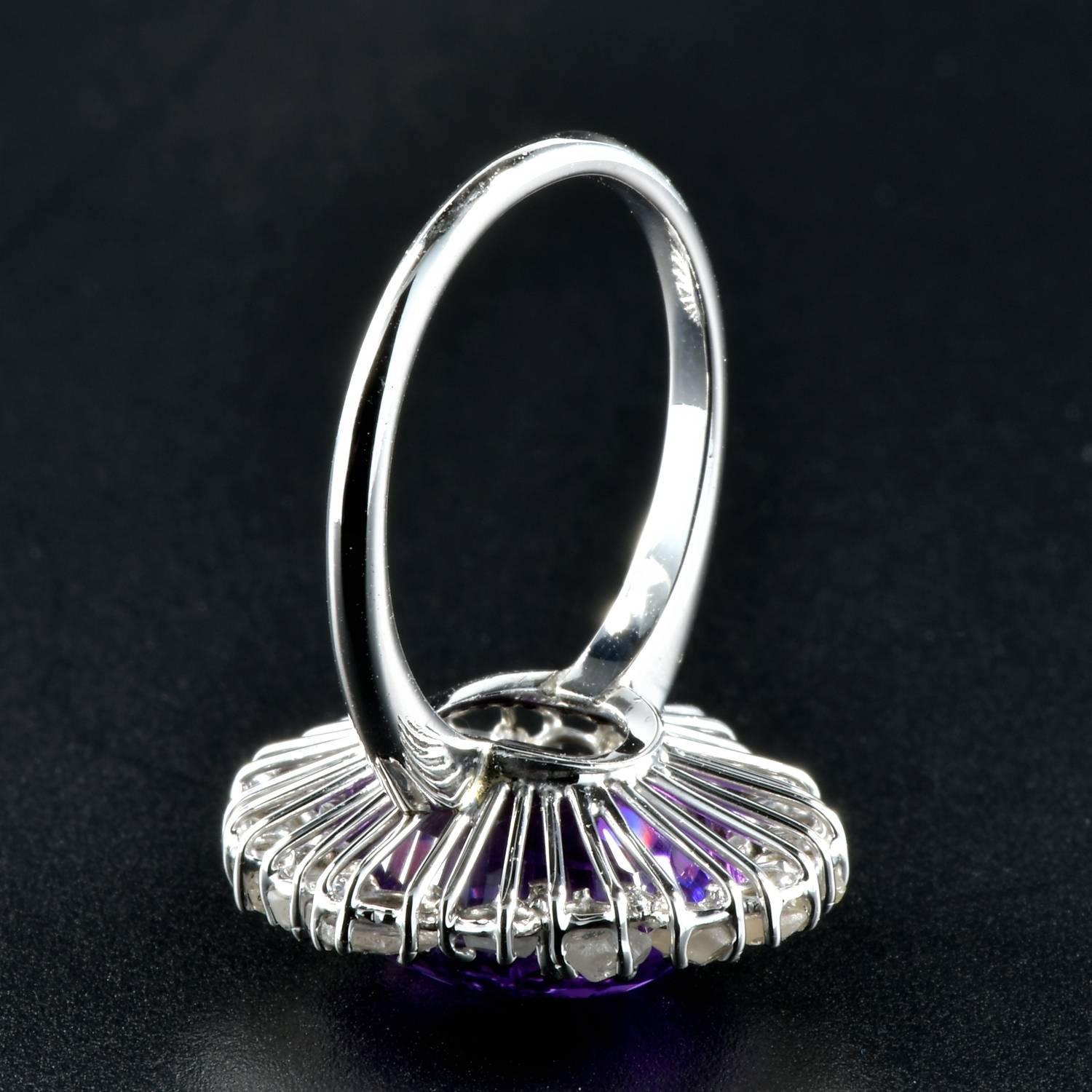 11.45 Carat Natural No Heat Purple Sapphire 2.60 Carat Diamond Rare Antique Ring For Sale 1