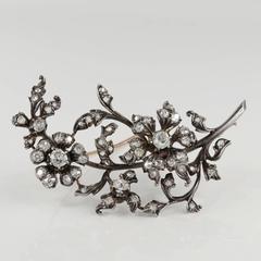 7.50 Carat Diamond Victorian Floral Spray Brooch