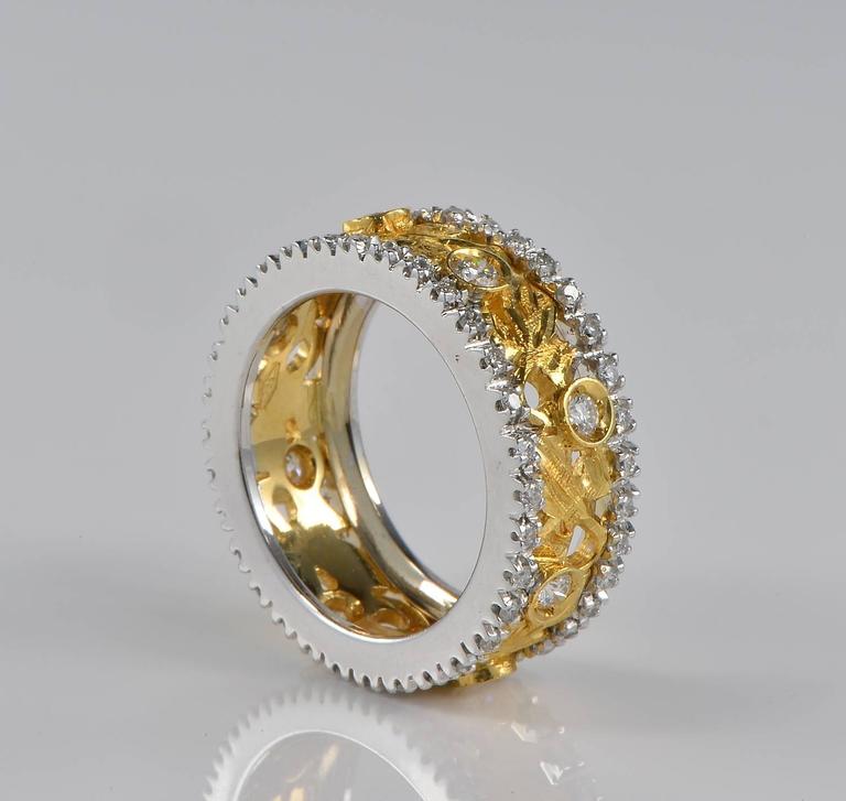 Diamond Ivy Leaf Work Unique Eternity Ring For Sale at 1stDibs | unique ...