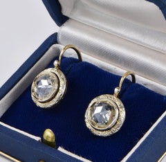 Authentic Edwardian 3.40 Carat Dutch Rose Cut Diamond Solitaire in Target Design