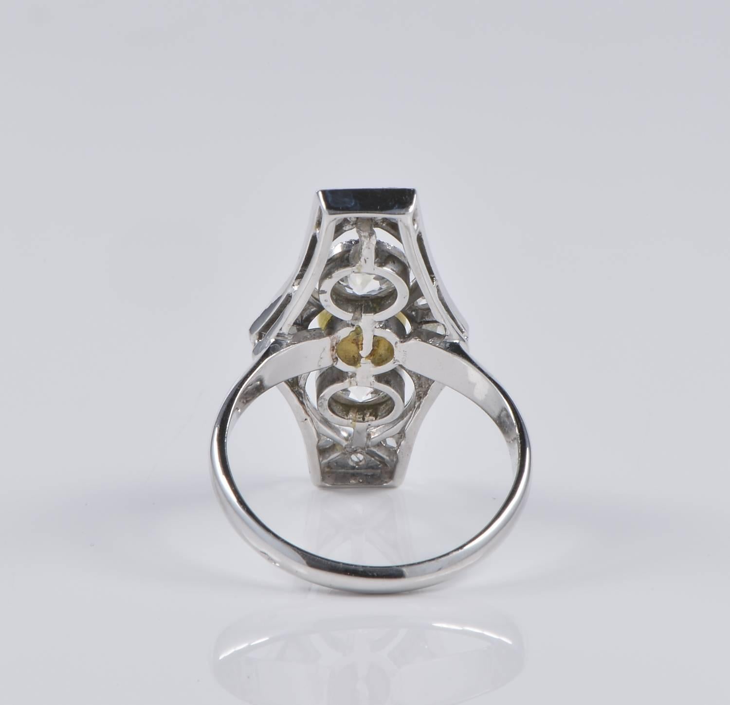 Women's Belle Epoque Natural Pearl and Diamond Rare Panel Ring For Sale