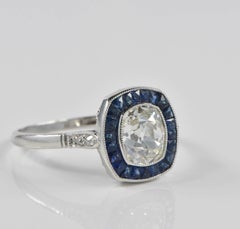 2.10 Cushion Cut Diamond Platinum Target Ring