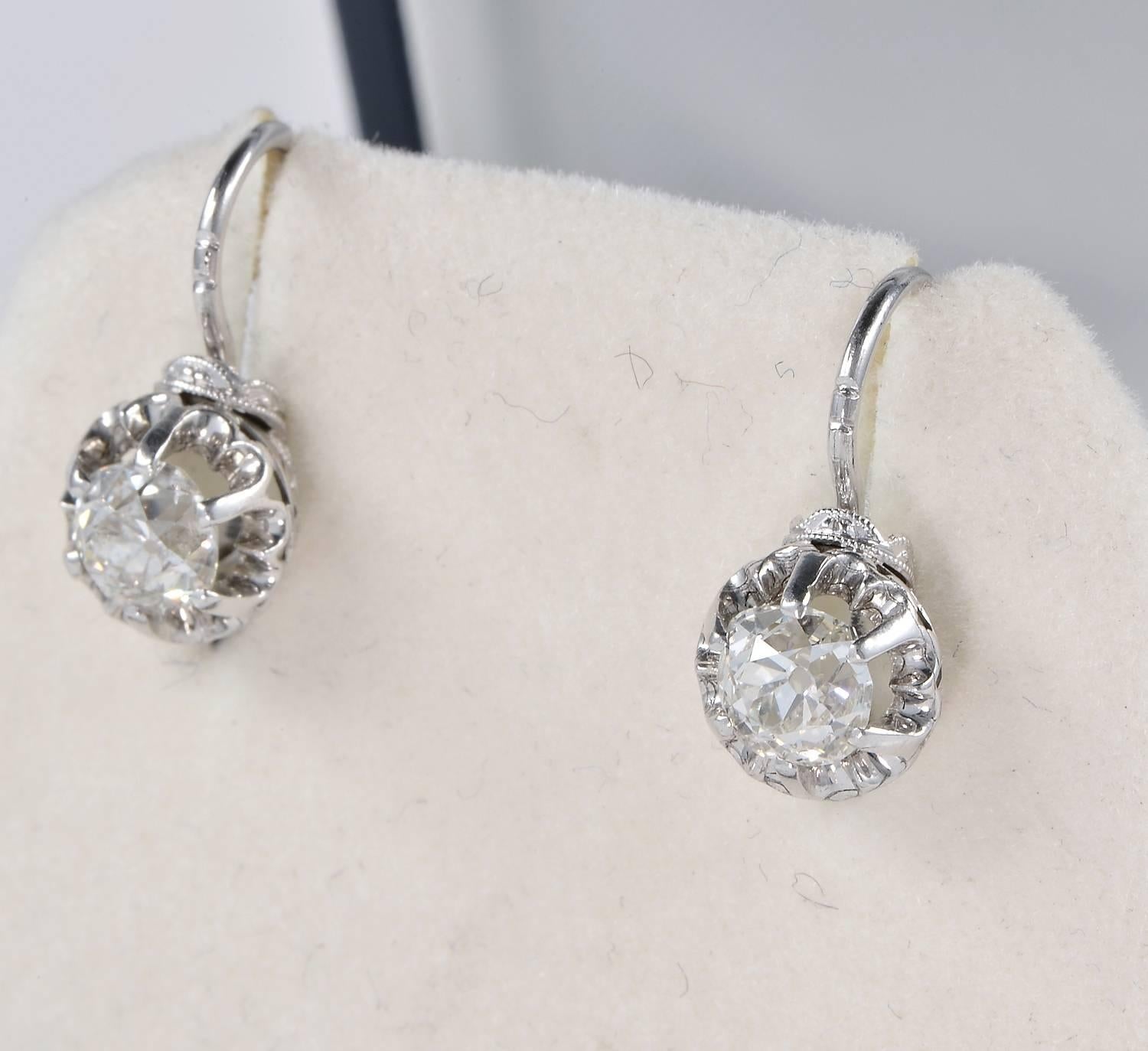 drop diamond solitaire earrings