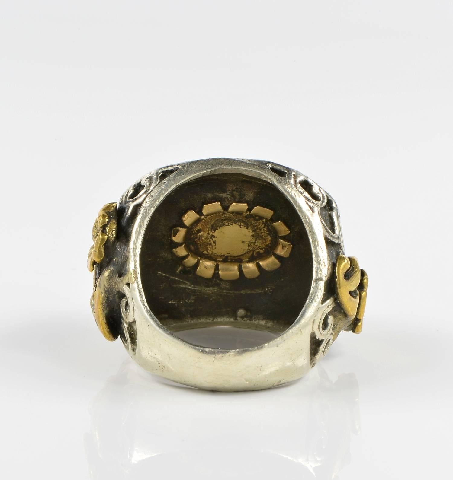 Renaissance 16th Century Natural Ruby Gold and Silver Rare Ring