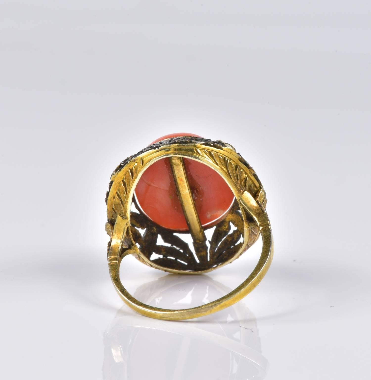 Women's Victorian Natural Sicily Coral Ring