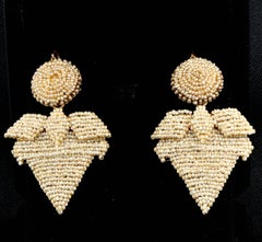 Georgian 22 Karat Seed Pearl Girandoles Southern Italy Earrings