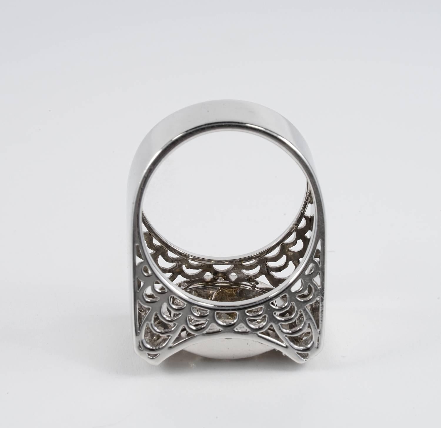 Men's Art Deco 1.50 Carat Diamond Buckle Ring For Sale
