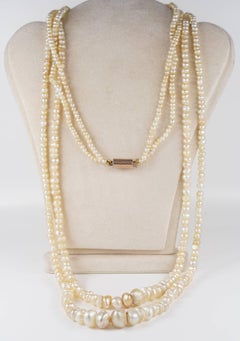 Victorian Double Strand Not Nucleated Basra Sea Pearls from the Persian Gulf