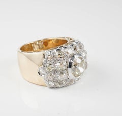 Art Deco Diamond Platinum Rose Gold Ring