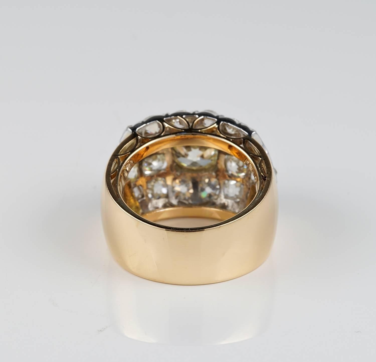 Art Deco Diamond Platinum Rose Gold Ring For Sale 1