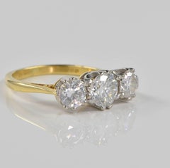 Art Deco 1.30 Carat Diamond Trilogy Ring
