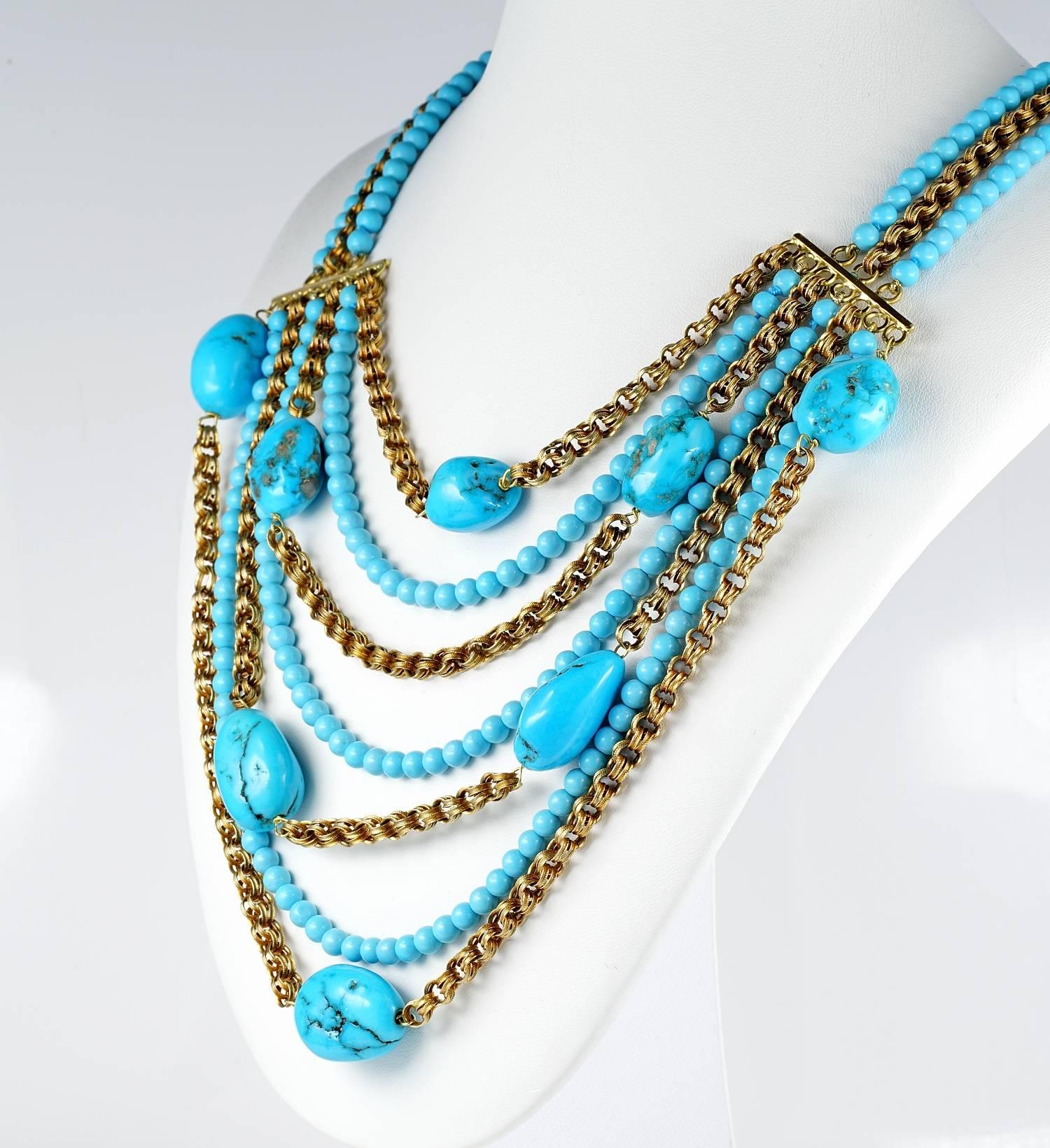 turquoise multi strand necklace