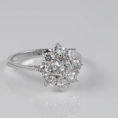 1.45 Carat G VVS Diamond Vintage Cluster Ring