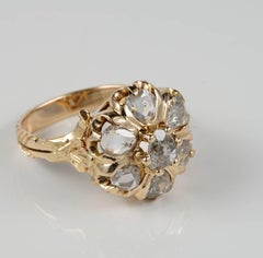 Victorian 2.0 Carat Rose Cut Diamond Rare Cluster Ring