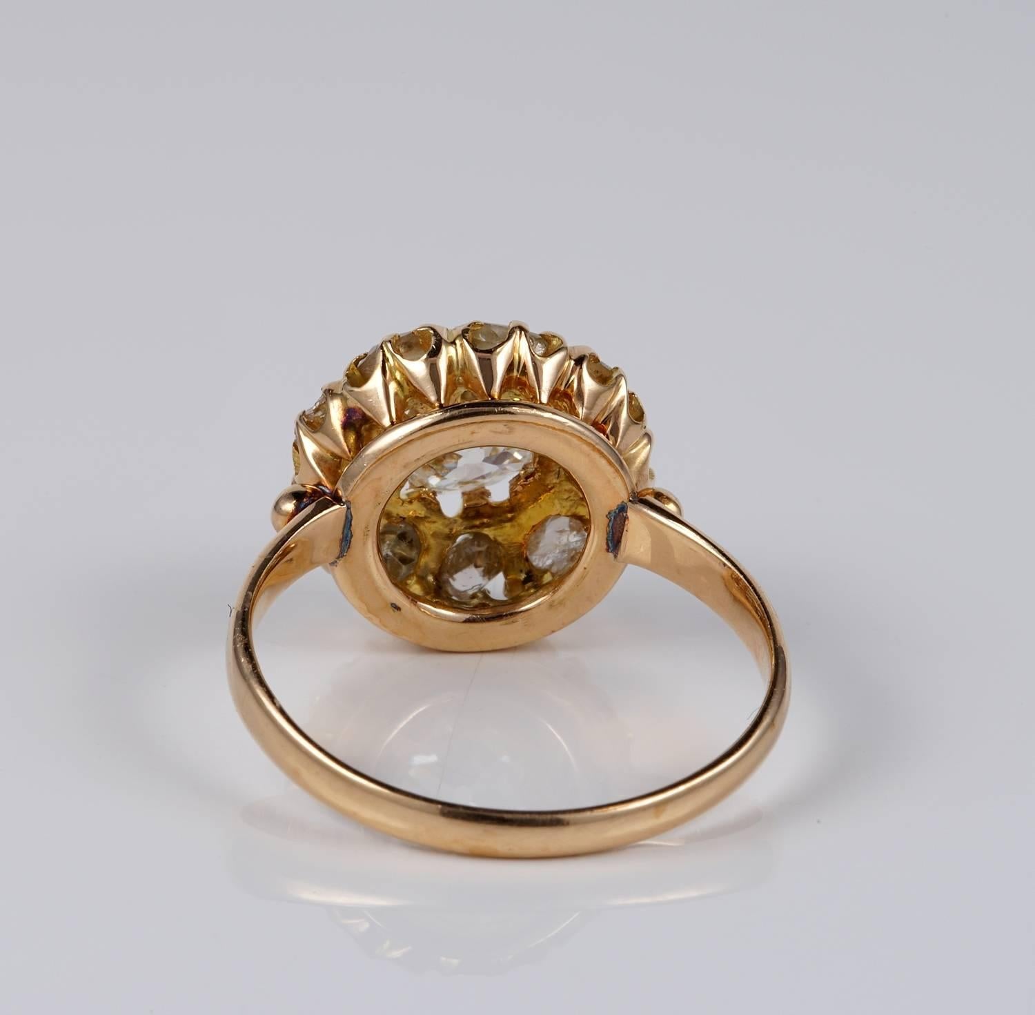 Women's Victorian 1.55 Carat Diamond Rare Cluster Ring