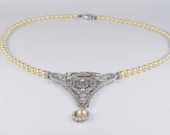 Eare Boxed 7.0 Carat Diamond Pearl Rare Necklace