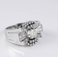 1.45 Carat Diamond Art Deco Bow Cocktail Ring
