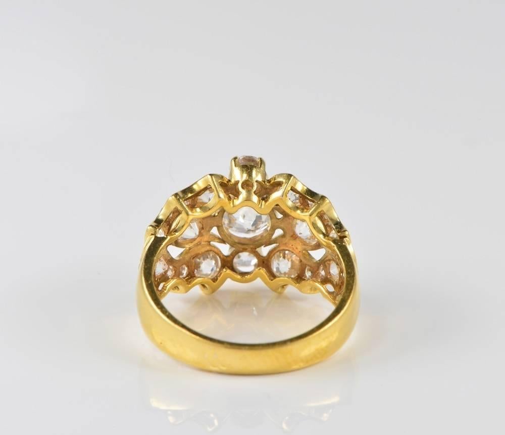 Art Deco Signed Ventrella 2.75 Carat Diamond Gold Ring 4