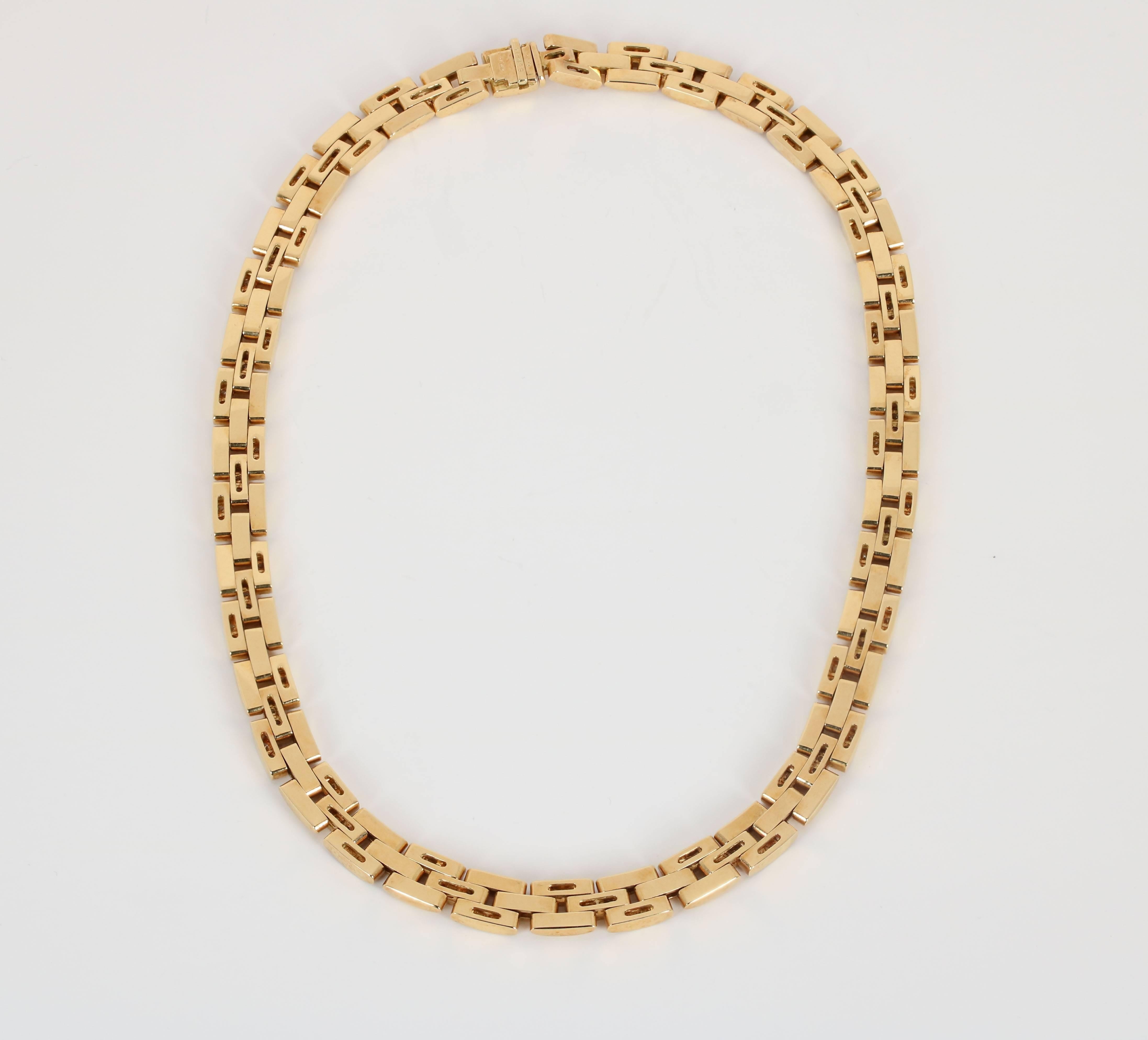 Cartier 18K yellow gold Maillon Panthère diamond necklace 3 row
240 diamonds approximately 7 carats
Serial# 718xxx
Model CRN701300
42 cm/ 16.5 inches
With suede/leather pouch and copy of insurance appraisal