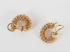 3 Carat Diamonds Yellow Gold Swirl Earrings