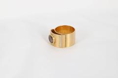 Brown and White Diamonds Gold Man's Ring