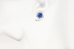 Vintage Unheated Ceylon Sapphires and Diamond Earrings