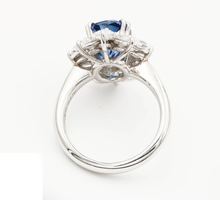 Contemporary Oval Sapphire and Diamond Ring For Sale at ...