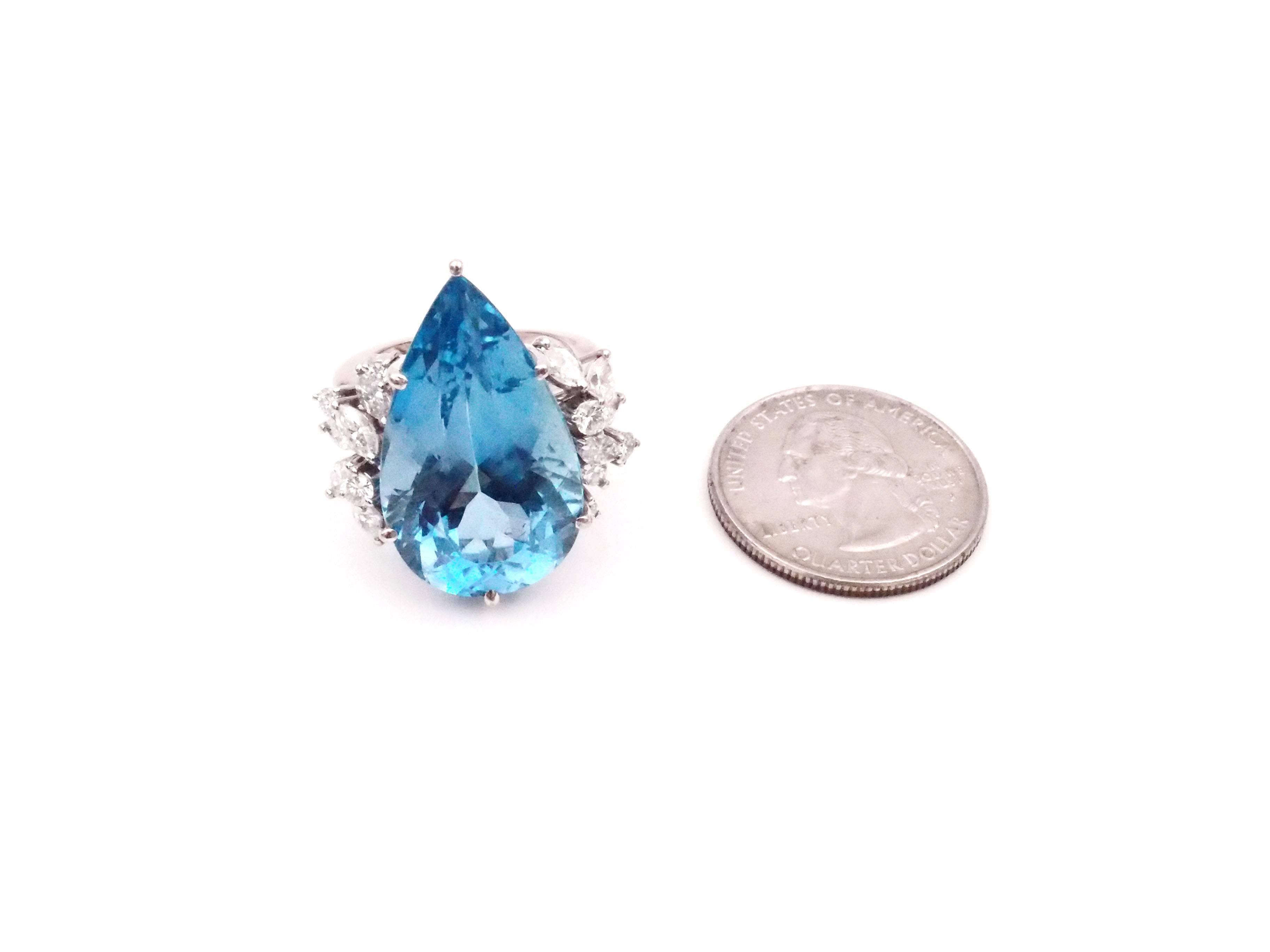 Santa Maria Aquamarine Diamond Ring For Sale 1