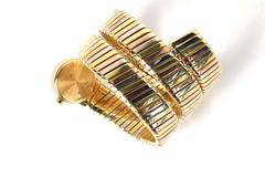 Bulgari Ladies Three Color Gold Tubogas Bracelet Wristwatch