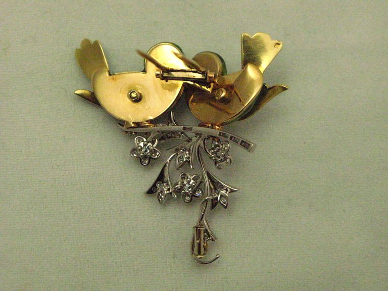 Women's Boucheron Enamel Diamond Gold Bird Brooch For Sale