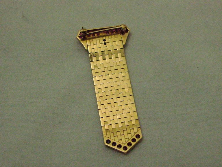 Cartier Ruby Diamond Gold Brooch