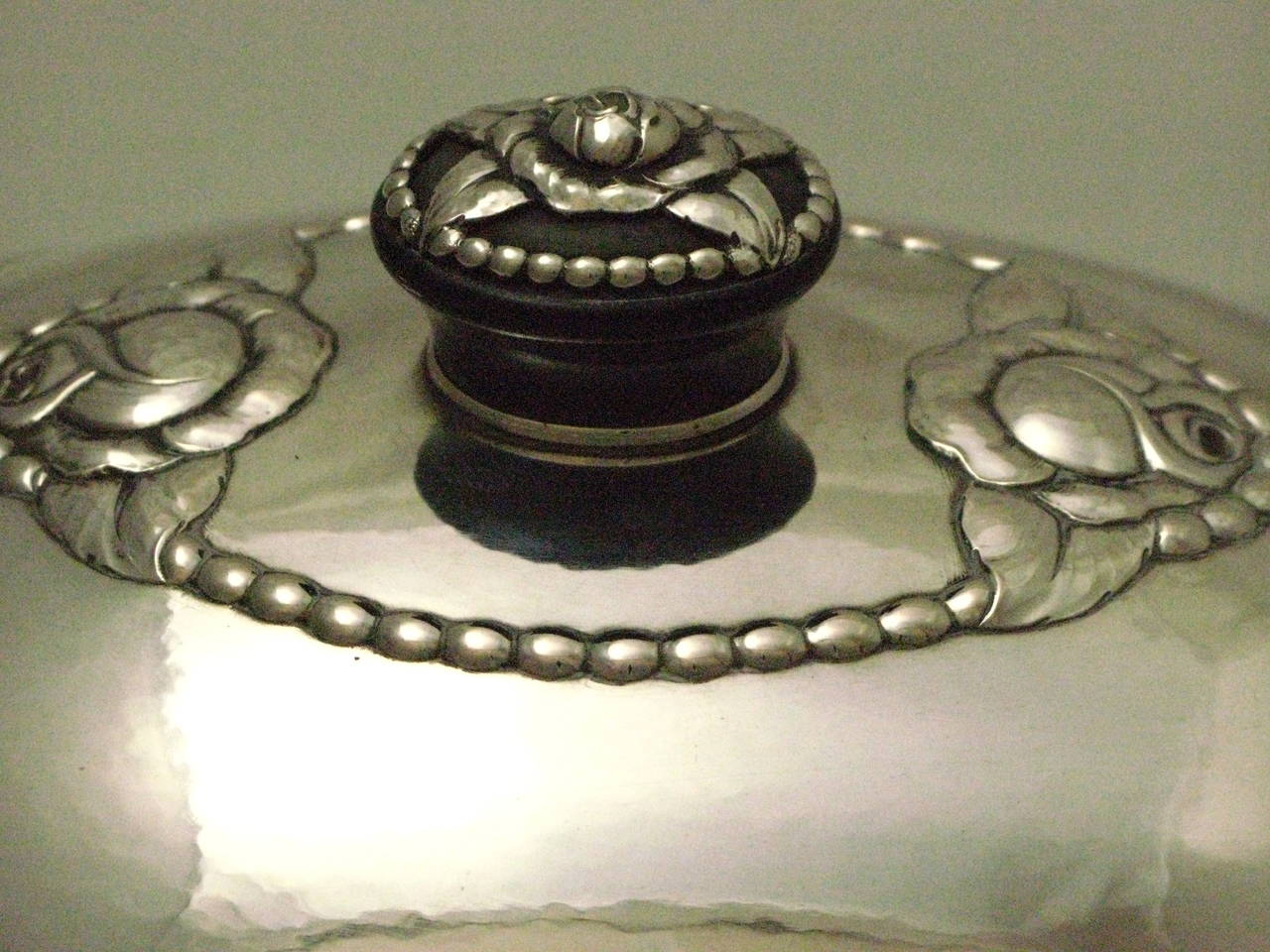 Danish Silver Covered Bowl by Ewald Nielsen